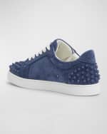 Image 2 of 5: Christian Louboutin Vieira Suede Spike Red Sole Sneakers