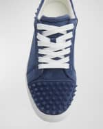 Image 3 of 5: Christian Louboutin Vieira Suede Spike Red Sole Sneakers