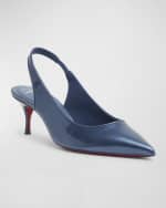 Image 4 of 5: Christian Louboutin Kate Sporty Patent Slingback Pumps