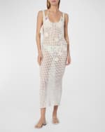 Image 2 of 3: Milly Cabana Seashells Crochet-Knit Midi Dress