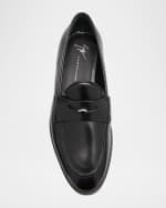 Image 5 of 5: Giuseppe Zanotti Men's Archiel Leather Penny Loafers