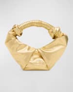 Image 1 of 6: SIMONMILLER Lopsy Metallic Top-Handle Bag