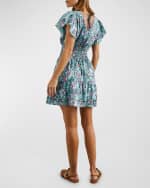 Image 2 of 4: Rails Kimora Floral Flutter-Sleeve Mini Dress