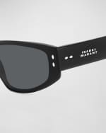 Image 2 of 3: Isabel Marant Logo Acetate Cat-Eye Sunglasses