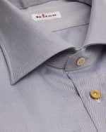 Image 2 of 2: Kiton Men's Cotton Twill Dress Shirt