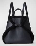 Image 1 of 4: Akris Ai Medium Sheep Shearling Fur & Leather Backpack
