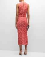 Image 3 of 6: LAPOINTE Pleated Georgette Sleeveless Midi Dress