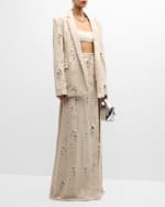 Image 2 of 7: LAPOINTE Distressed Denim Single-Breasted Relaxed Contour Blazer