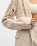 Image 6 of 7: LAPOINTE Distressed Denim Single-Breasted Relaxed Contour Blazer