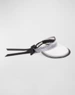 Image 1 of 2: Eugenia Kim Ricky Faux Horsehair Visor With Bow
