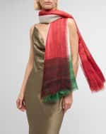 Image 3 of 3: Franco Ferrari Multicolor Bordered Cashmere Scarf