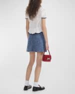 Image 2 of 3: Self-Portrait Crochet Short-Sleeve Peplum Top