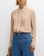 Image 2 of 6: Versace Ruffle Crepe De Chine Informal Shirt