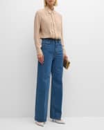 Image 5 of 6: Versace Ruffle Crepe De Chine Informal Shirt