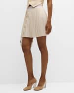 Image 2 of 6: Versace Pleated Knit Varsity Mini Skirt