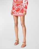 Image 2 of 3: Versace Tresor De La Mer Towel Stitch Jacquard Knit Mini Skirt