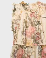Image 3 of 3: Zimmermann Girl's Waverly Flip Floral-Print Dress, Size 2-10