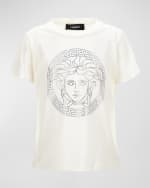 Image 4 of 4: Versace Girl's Medusa & Greca Trim Graphic T-Shirt, Size 8-12