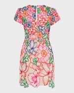 Image 3 of 6: Milly Kyla Floral-Embroidered A-Line Mini Dress