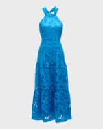 Image 1 of 6: Milly Hayden Sequin-Embellished Lace Midi Dress