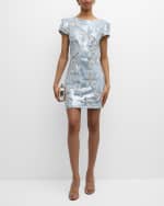 Image 2 of 6: Milly Rowen Sequin Floral-Embroidered Mini Dress