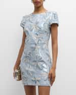 Image 5 of 6: Milly Rowen Sequin Floral-Embroidered Mini Dress