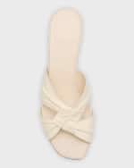 Image 5 of 5: THE ROW Knotted Leather Cork Slide Sandals