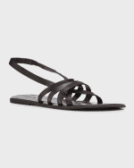 Image 4 of 5: THE ROW Leather Strappy Thong Slingback Sandals