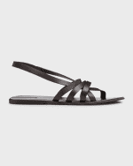 Image 1 of 5: THE ROW Leather Strappy Thong Slingback Sandals