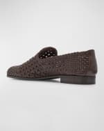 Image 2 of 5: THE ROW Davis Woven Leather Ballerina Loafers