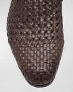 Image 3 of 5: THE ROW Davis Woven Leather Ballerina Loafers