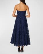 Image 2 of 3: Shoshanna Strapless Floral Applique Maxi Dress