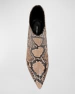 Image 4 of 4: Veronica Beard Lisa Snake-Embossed Stiletto Booties