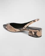 Image 2 of 4: Veronica Beard Cecile Embossed Leather Slingback Flats