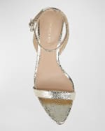 Image 4 of 4: Veronica Beard Darcelle Metallic Ankle-Strap Sandals
