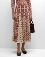Image 2 of 6: Cara Cara Maxine Medallion Jacquard Knit Midi Skirt
