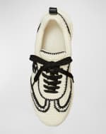 Image 3 of 3: Tory Burch Good Luck Crochet Trainer Sneakers