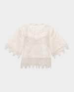 Image 1 of 5: Ulla Johnson Aria Cutwork Embroidered Linen Blouse