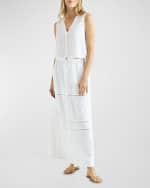 Image 3 of 4: Splendid Callan Cotton Viscose Crochet-Trim Midi Skirt