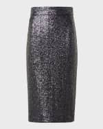 Image 1 of 5: Akris Sequin Jersey Pencil Skirt