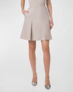 Image 2 of 5: Akris Double-Face Cotton Midi Skirt with Irregular Pleating