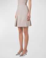 Image 4 of 5: Akris Double-Face Cotton Midi Skirt with Irregular Pleating