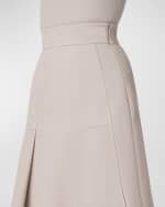 Image 5 of 5: Akris Double-Face Cotton Midi Skirt with Irregular Pleating