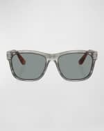 Image 4 of 4: Brunello Cucinelli Men's Acetate Square Sunglasses