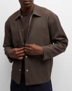 Image 4 of 6: FRAME Men's Snap-Front Wool Overshirt
