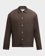 Image 1 of 6: FRAME Men's Snap-Front Wool Overshirt