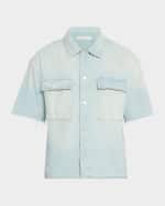 Image 1 of 6: FRAME Men's Relaxed Denim Button-Down Shirt