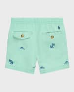 Image 2 of 3: Ralph Lauren Childrenswear Boy's Embroidered Marlin Fish Shorts, Size 2-7