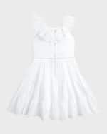 Image 2 of 4: Ralph Lauren Childrenswear Girl's Eyelet Trim Day Dress, Size 2-6X