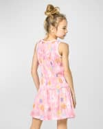 Image 6 of 6: Hannah Banana Girl's Floral-Print Sequin Dress, Size 4-6